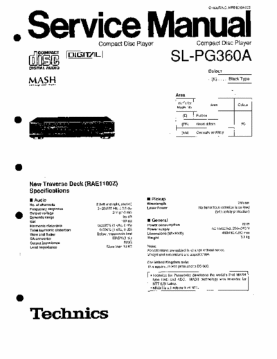 Technics SL-PG360A TECHNICS SL-PG360A CD player